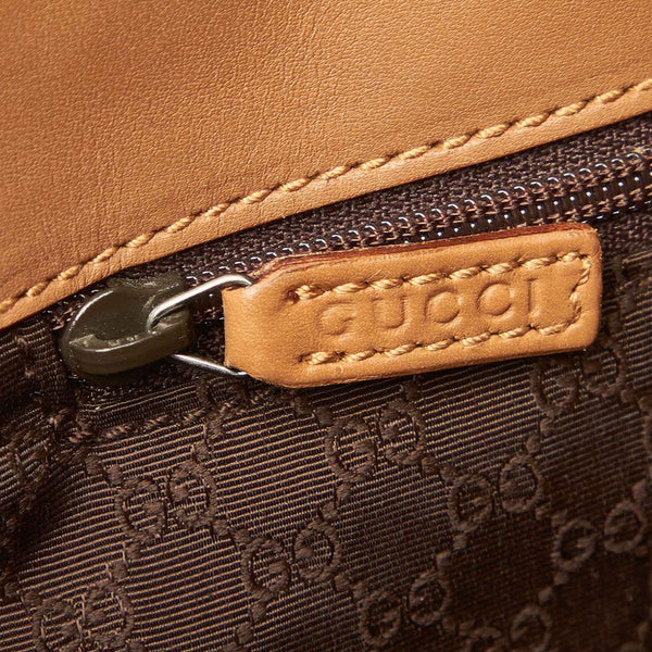 グッチ 000・0860 ブラウン レザー ハンドバッグ レディース GUCCI 中古