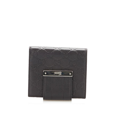 グッチ グッチシマ 131669 ブラウン レザー 二つ折り財布 レディース GUCCI 中古