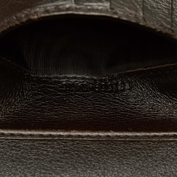 グッチ グッチシマ 131669 ブラウン レザー 二つ折り財布 レディース GUCCI 中古