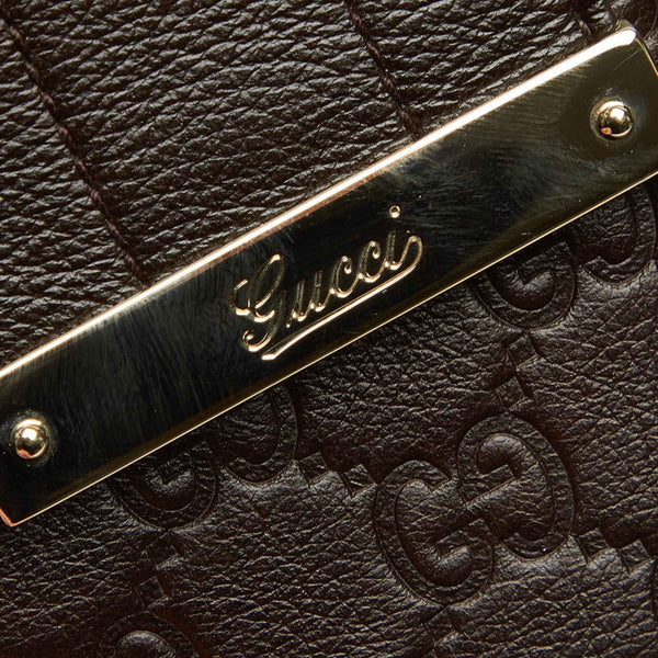 グッチ グッチシマ 131669 ブラウン レザー 二つ折り財布 レディース GUCCI 中古