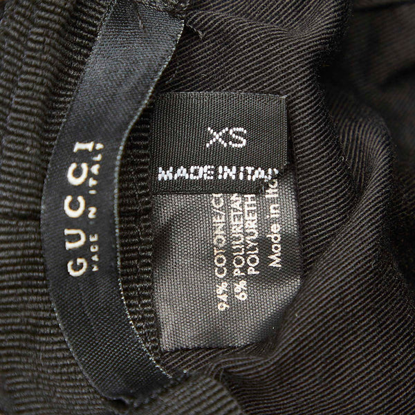 グッチ GGキャンバス グレー ブラック コットン レザー ハット レディース GUCCI 中古