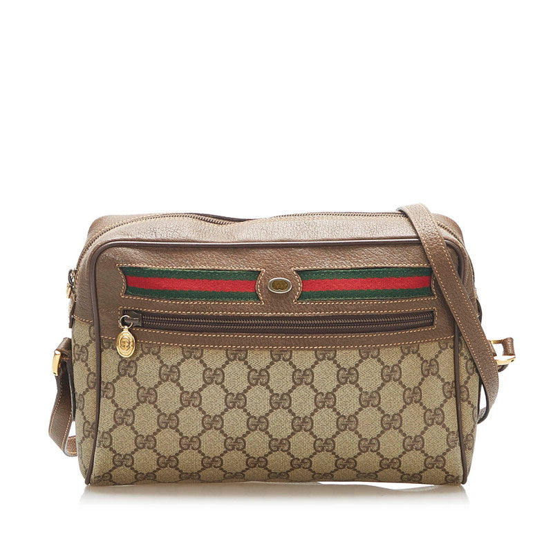 グッチ GGスプリーム シェリー 001・113・6472 ブラウン キャンバス ショルダーバッグ レディース GUCCI 中古