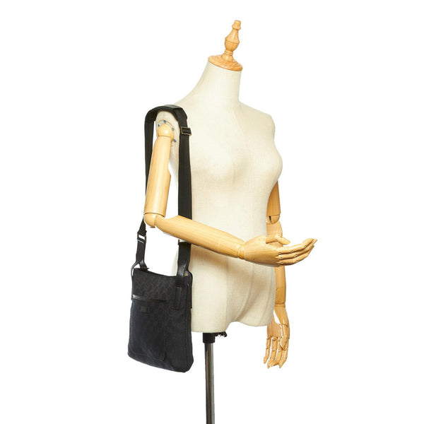 グッチ GGキャンバス 122793 ブラック キャンバス 斜め掛け ショルダーバッグ レディース GUCCI 中古