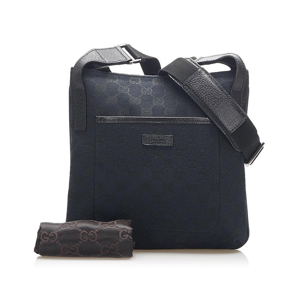 グッチ GGキャンバス 122793 ブラック キャンバス 斜め掛け ショルダーバッグ レディース GUCCI 中古