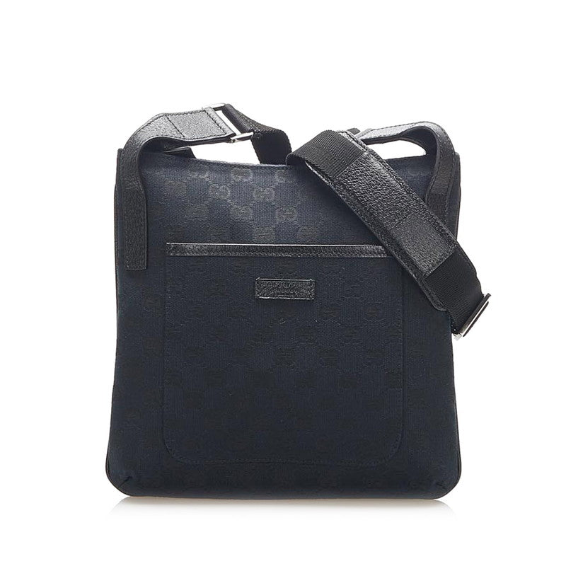 グッチ GGキャンバス 122793 ブラック キャンバス 斜め掛け ショルダーバッグ レディース GUCCI 中古