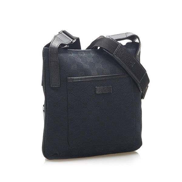 グッチ GGキャンバス 122793 ブラック キャンバス 斜め掛け ショルダーバッグ レディース GUCCI 中古