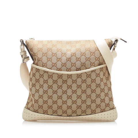 グッチ GGキャンバス 145857 ブラウン キャンバス ショルダーバッグ レディース GUCCI 中古