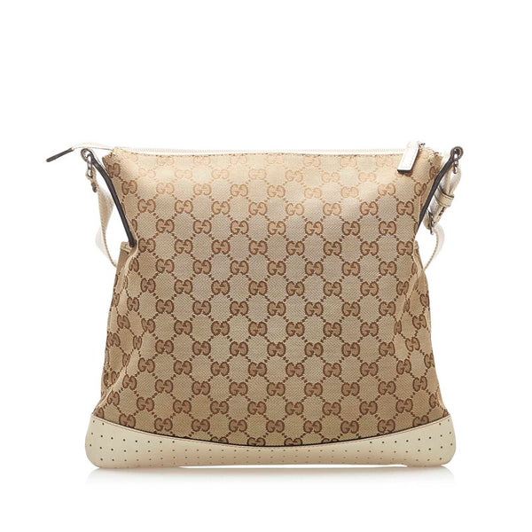 グッチ GGキャンバス 145857 ブラウン キャンバス ショルダーバッグ レディース GUCCI 中古