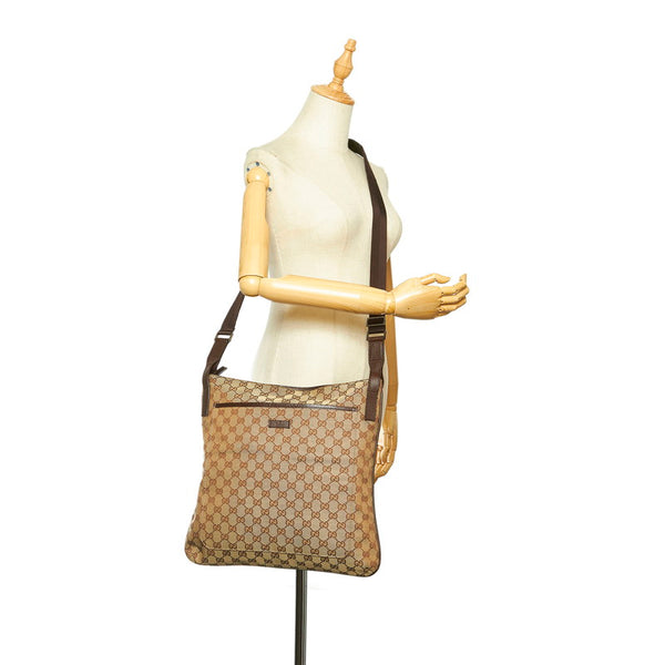 グッチ GGキャンバス ブラウン キャンバス ショルダーバッグ レディース GUCCI 中古