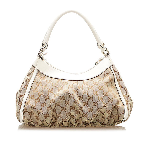 グッチ GGキャンバス 190525 ベージュ キャンバス ショルダーバッグ レディース GUCCI 中古