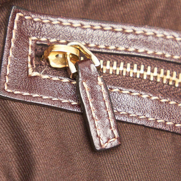 グッチ シェリーライン 162094  ブラウン レザー トートバッグ レディース GUCCI 中古