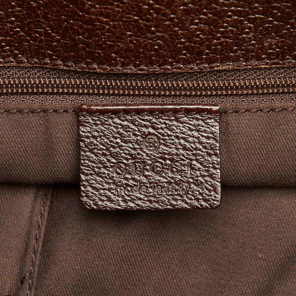 グッチ GGキャンバス 120836 002058 ブラウン キャンバス レザー トートバッグ レディース GUCCI 中古