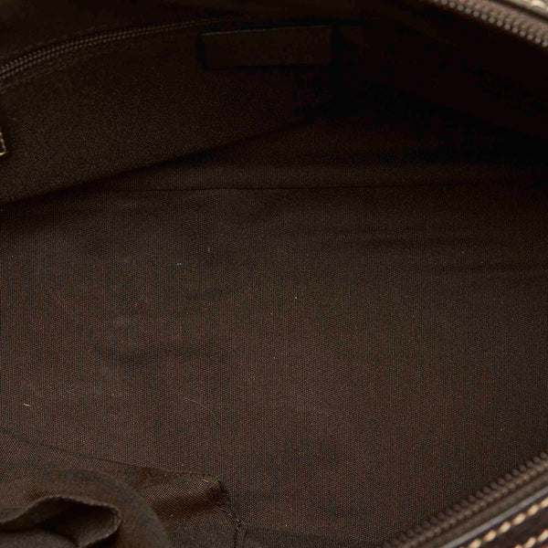 グッチ GGクリスタル シェリーライン 293594 ブラウン PVC レザー トートバッグ レディース GUCCI 中古