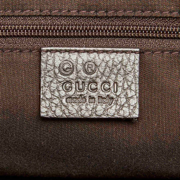 グッチ GGクリスタル シェリーライン 293594 ブラウン PVC レザー トートバッグ レディース GUCCI 中古