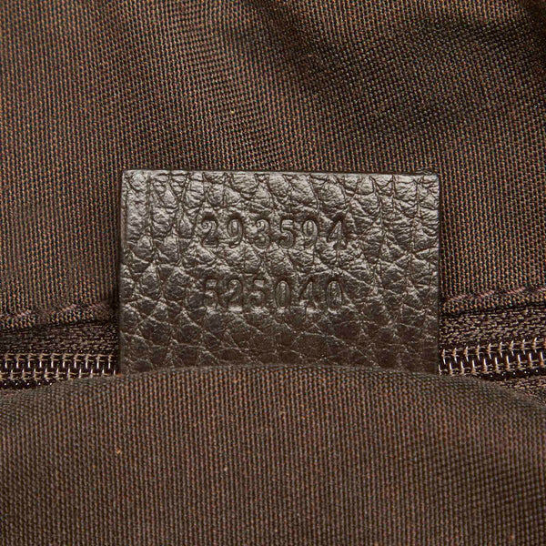 グッチ GGクリスタル シェリーライン 293594 ブラウン PVC レザー トートバッグ レディース GUCCI 中古