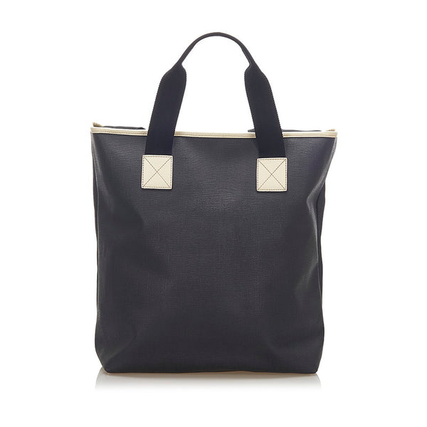 グッチ 162163 ブラック アイボリー PVC レザー ショルダーバッグ トートバッグ 2WAY メンズ GUCCI 中古