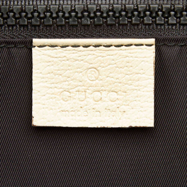 グッチ 162163 ブラック アイボリー PVC レザー ショルダーバッグ トートバッグ 2WAY メンズ GUCCI 中古