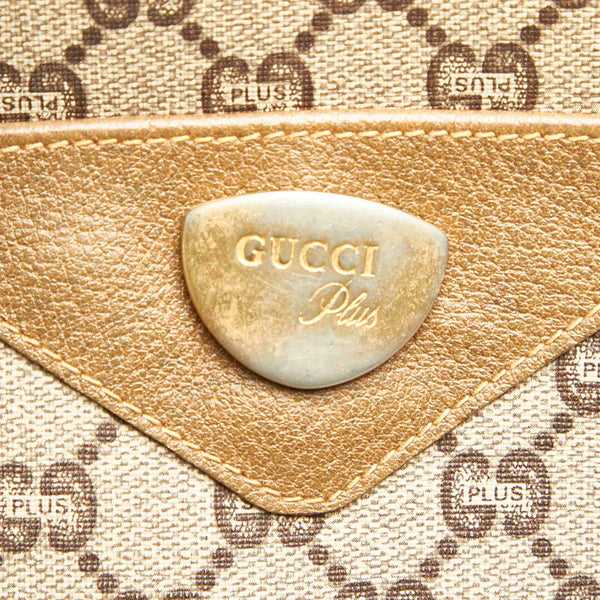 グッチ GGプラス シェリー ブラウン PVC トートバッグ レディース GUCCI 中古