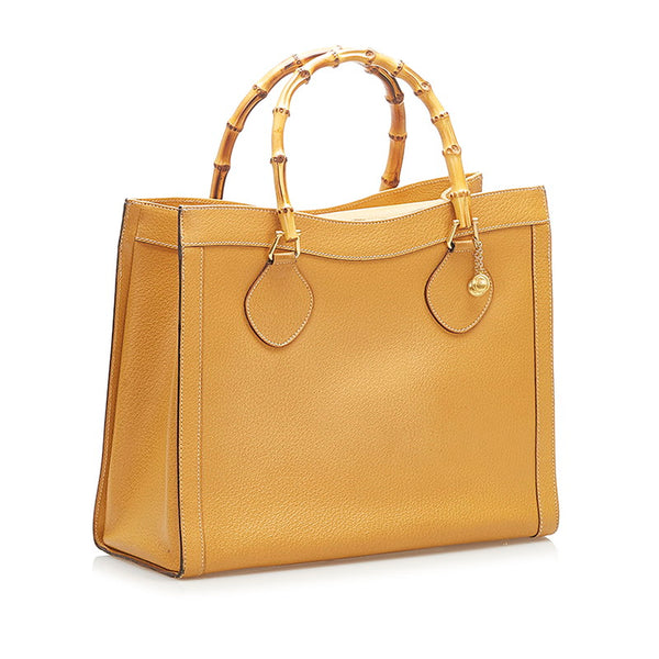 グッチ バンブー 002 1186 0260 ブラウン レザー トートバッグ レディース GUCCI 中古