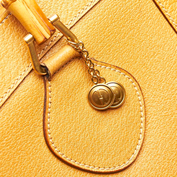 グッチ バンブー 002 1186 0260 ブラウン レザー トートバッグ レディース GUCCI 中古