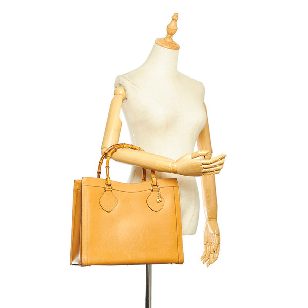 グッチ バンブー 002 1186 0260 ブラウン レザー トートバッグ レディース GUCCI 中古