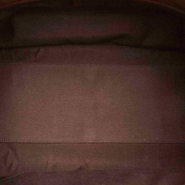 グッチ GGスプリーム シェリーライン 131176 ブラウン PVC レザー ボストンバッグ ユニセックス GUCCI 中古