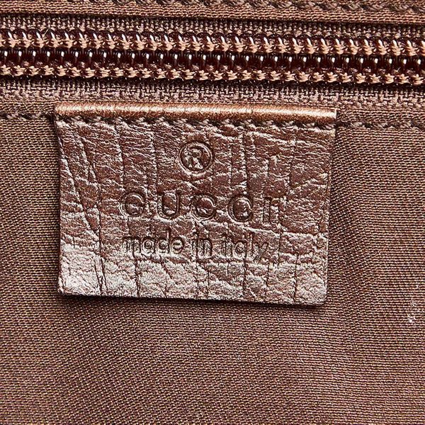 グッチ GGスプリーム シェリーライン 131176 ブラウン PVC レザー ボストンバッグ ユニセックス GUCCI 中古