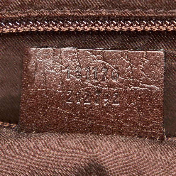 グッチ GGスプリーム シェリーライン 131176 ブラウン PVC レザー ボストンバッグ ユニセックス GUCCI 中古