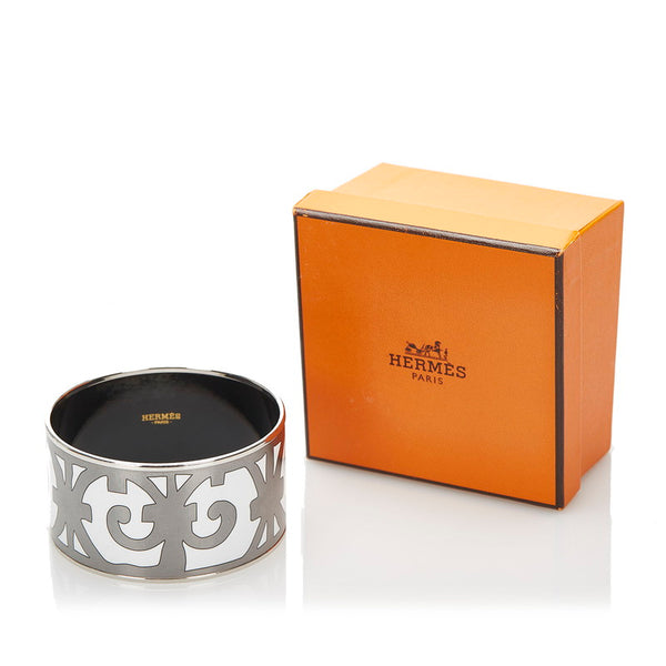 エルメス シルバー メタル エマイユ バングル レディース HERMES 【中古】