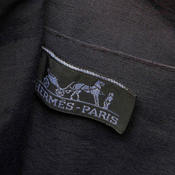 エルメス エールライン グレー キャンバス ポーチ メンズ HERMES 中古