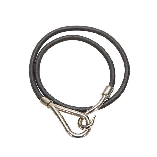 エルメス ブラック レザー チョーカー レディース HERMES 中古