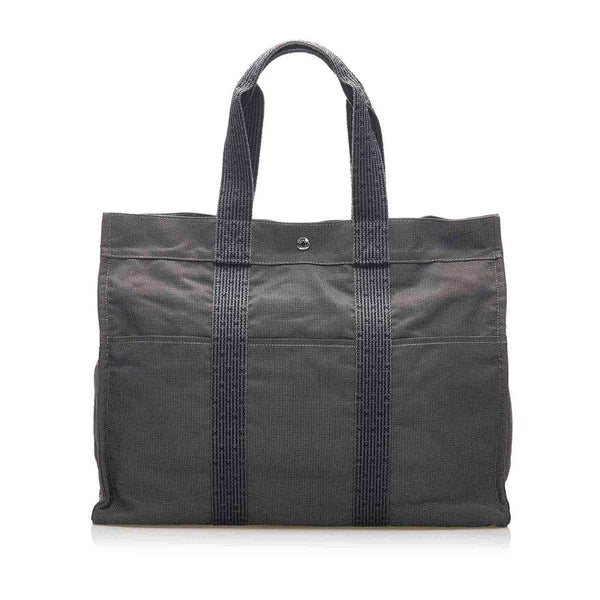 エルメス エールライン GM グレー キャンバス トートバッグ ユニセックス HERMES 中古