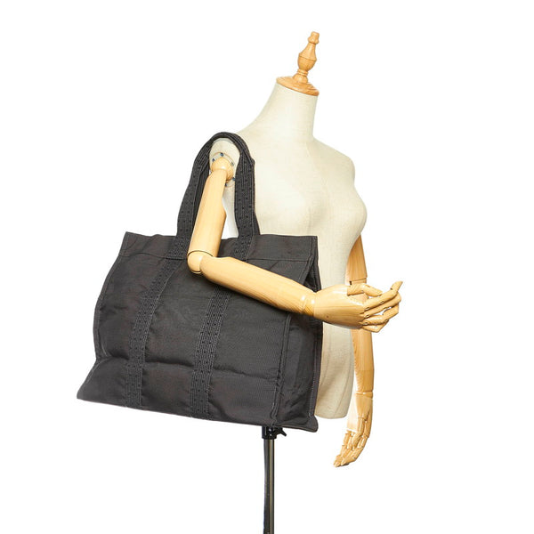 エルメス エールライン GM グレー キャンバス トートバッグ ユニセックス HERMES 中古