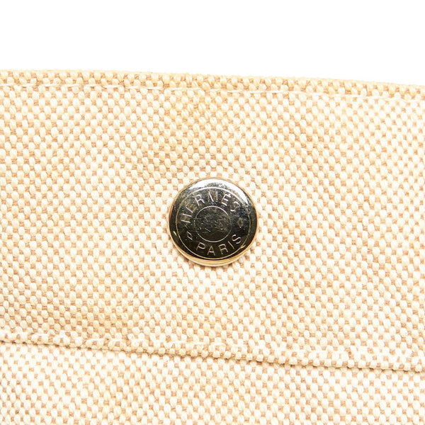 エルメス フールトゥMM ホワイト キャンバス トートバッグ レディース HERMES 中古