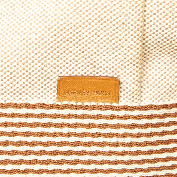 エルメス フールトゥMM ホワイト キャンバス トートバッグ レディース HERMES 中古