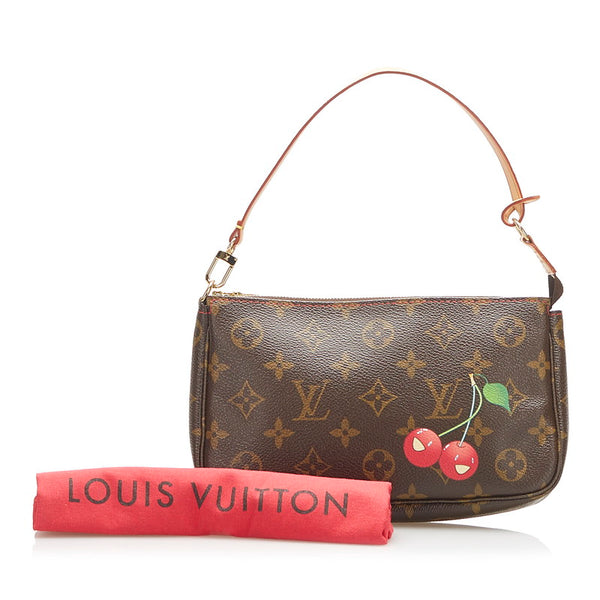 ルイ ヴィトン モノグラム チェリー ポシェット アクセソワール M95008 ブラウン PVC レザー ポーチ レディース LOUIS VUITTON 中古