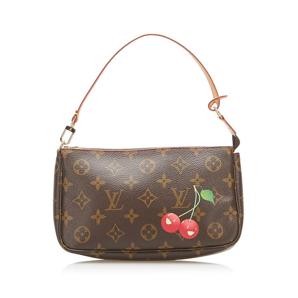 ルイ ヴィトン モノグラム チェリー ポシェット アクセソワール M95008 ブラウン PVC レザー ポーチ レディース LOUIS VUITTON 中古