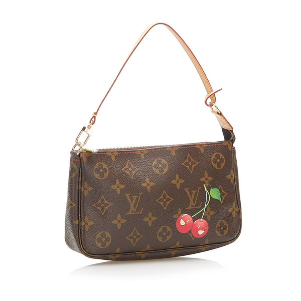 ルイ ヴィトン モノグラム チェリー ポシェット アクセソワール M95008 ブラウン PVC レザー ポーチ レディース LOUIS VUITTON 中古