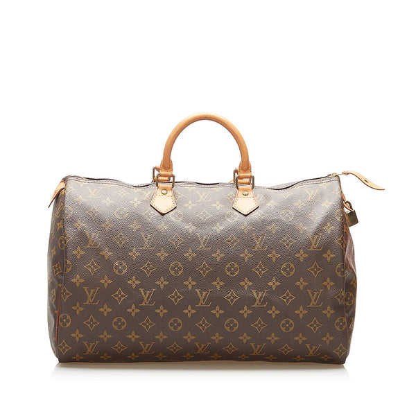 ルイ ヴィトン モノグラム スピーディ 40 M41522 ブラウン PVC レザー ハンドバッグ レディース LOUIS VUITTON 中古