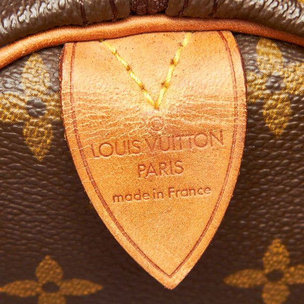 ルイ ヴィトン モノグラム スピーディ 40 M41522 ブラウン PVC レザー ハンドバッグ レディース LOUIS VUITTON 中古