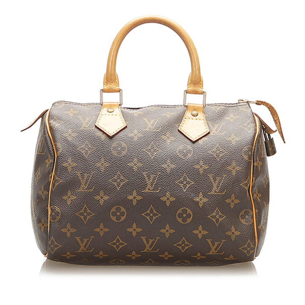 ルイ ヴィトン モノグラム スピーディ25 M41528 ブラウン PVC レザー ハンドバッグ レディース LOUIS VUITTON 中古