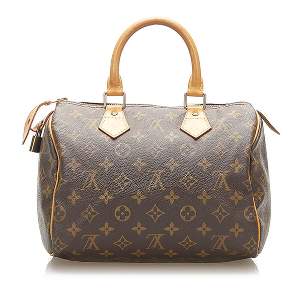 ルイ ヴィトン モノグラム スピーディ25 M41528 ブラウン PVC レザー ハンドバッグ レディース LOUIS VUITTON 中古
