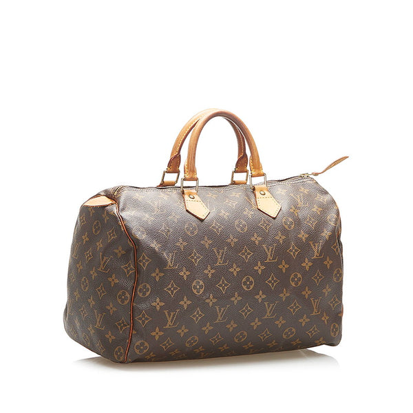 ルイ ヴィトン モノグラム スピーディ 30 M41526 ブラウン PVC レザー ボストンバッグ レディース LOUIS VUITTON 中古