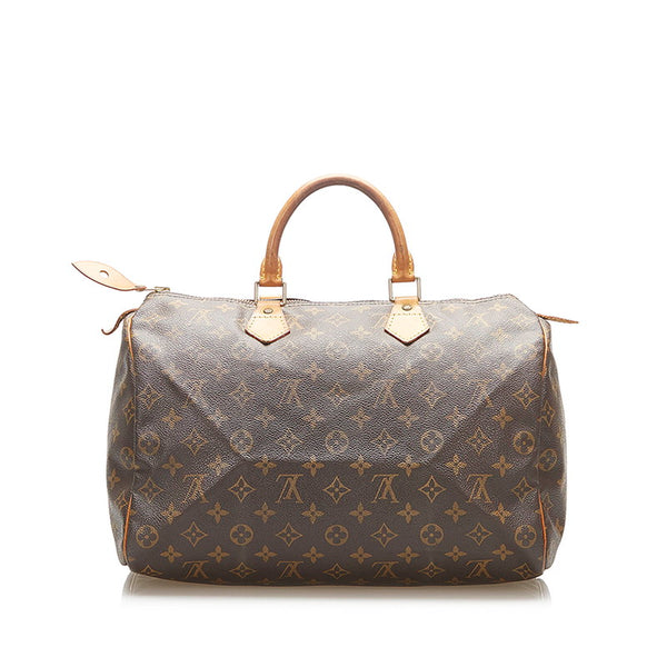 ルイ ヴィトン モノグラム スピーディ 30 M41526 ブラウン PVC レザー ボストンバッグ レディース LOUIS VUITTON 中古