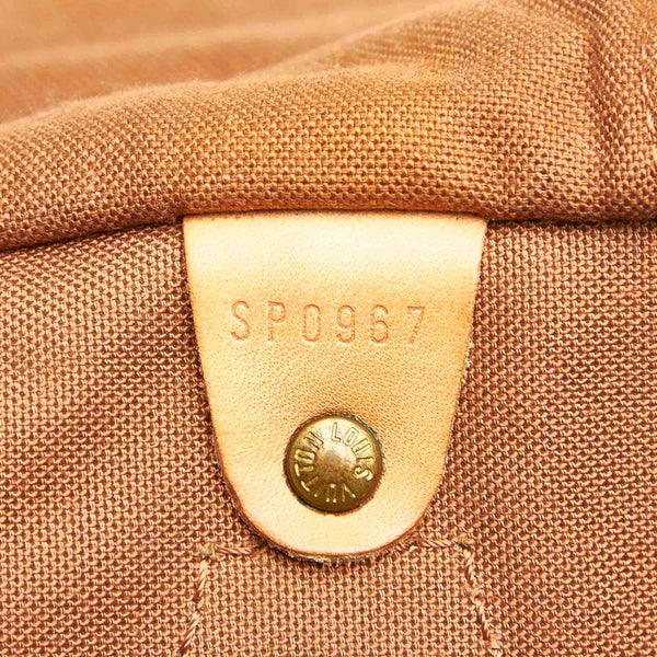 ルイ ヴィトン モノグラム スピーディ 30 M41526 ブラウン PVC レザー ボストンバッグ レディース LOUIS VUITTON 中古