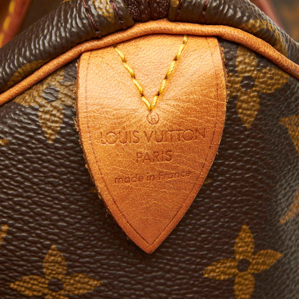 ルイ ヴィトン モノグラム スピーディ30 M41108 ブラウン PVC レザー ハンドバッグ レディース LOUIS VUITTON 中古