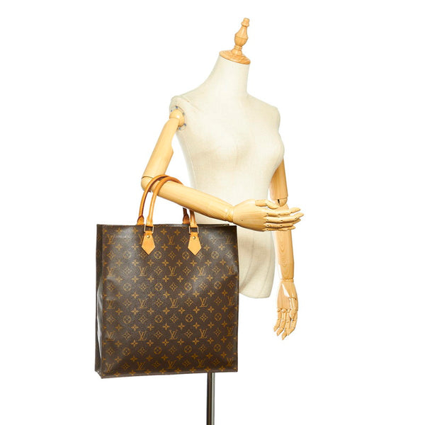 ルイ ヴィトン モノグラム サックプラ M51140 ブラウン PVC レザー ハンドバッグ レディース LOUIS VUITTON 中古