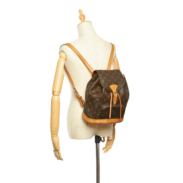 ルイ ヴィトン モノグラム モンスリ ＭＭ M51136 ブラウン PVC レザー リュック バックパック レディース LOUIS VUITTON 中古