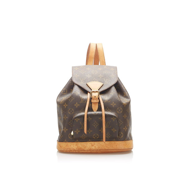 ルイ ヴィトン モノグラム モンスリ ＭＭ M51136 ブラウン PVC レザー リュック バックパック レディース LOUIS VUITTON 中古