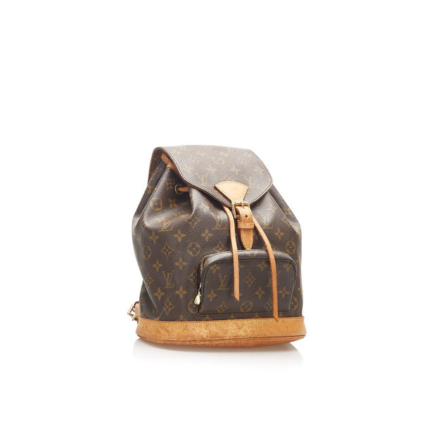 ルイ ヴィトン モノグラム モンスリ ＭＭ M51136 ブラウン PVC レザー リュック バックパック レディース LOUIS VUITTON 中古